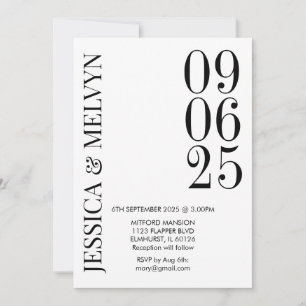 Retro Black & White Wedding-inbjudan Inbjudningar