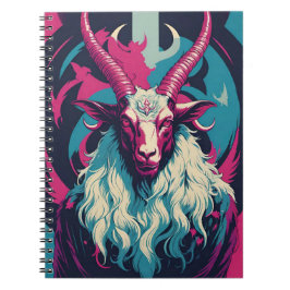 Retro Blacklight Vibe Occult Satanic Baphomet Anteckningsbok