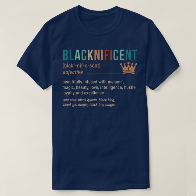 Retro Blacknificent Definition African Melanin Bla T Shirt (Design framsida)