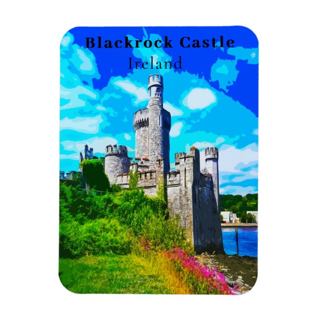 Retro Blackrock Castle Kork Ireland Travel Magnet (Vertikal)