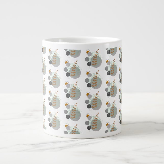 Retro blad mönster jumbo mugg (Framsidan)