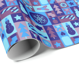 Retro blandad julpatchwork presentpapper