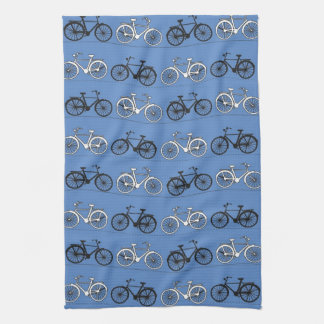 Retro blåttcykelmönster kökshandduk