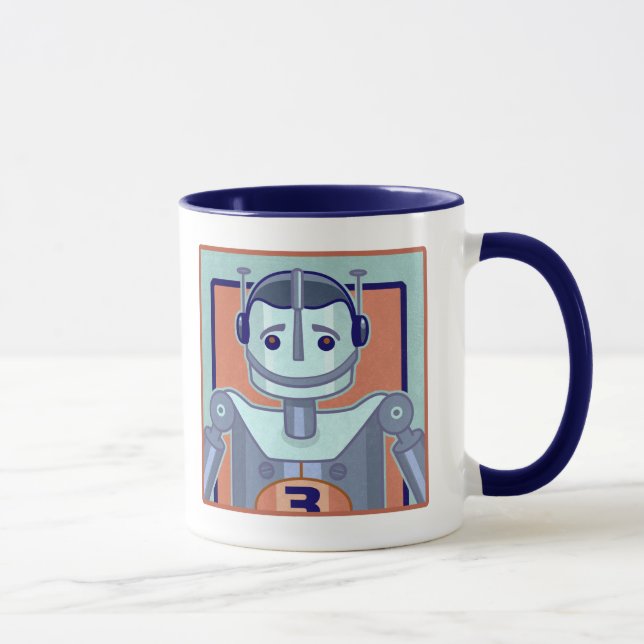 Retro blåttrobotungar mugg (Höger)