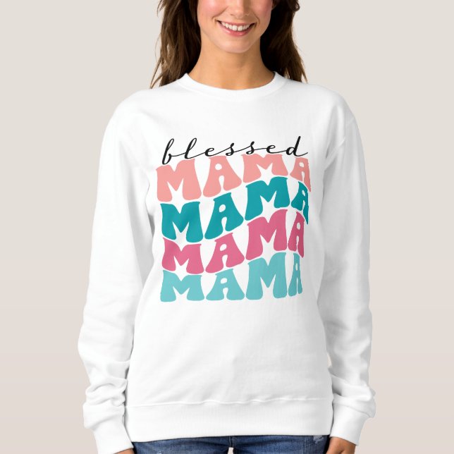 Retro Bled Mamma Sweatshirt T Shirt (Framsida)