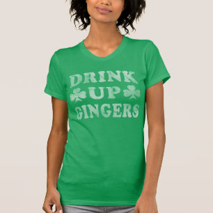 Retro blekna drinken upp roliga ingefärar t-shirt