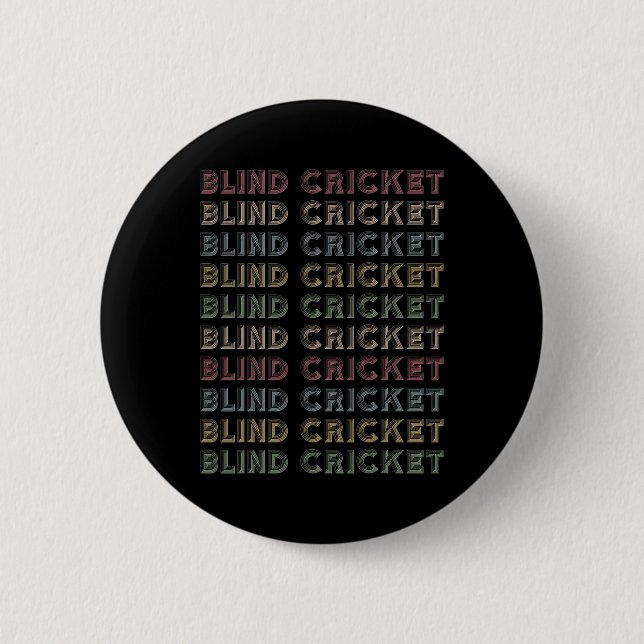 Retro Blind Cricket Upprepande Vintage Spelare 1  Knapp (Framsida)