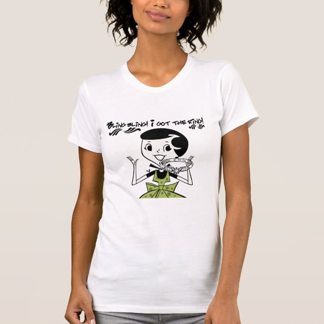 Retro Bling Ring Tee Shirt (Framsida)