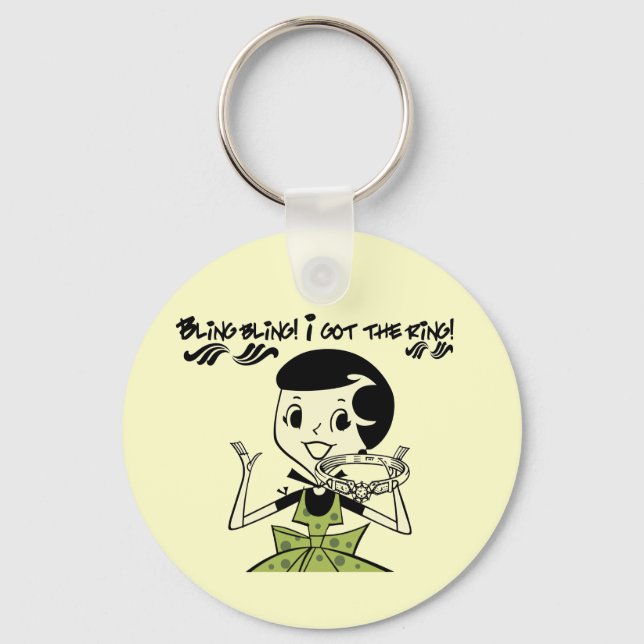Retro Bling Ring Tshirts och presenter Nyckelring (Framsida)