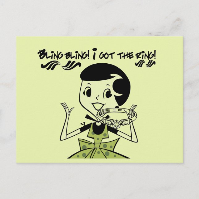 Retro Bling Ring Tshirts och presenter Vykort (Framsida)