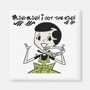 Retro Bling ringTshirts och gåvor Magnet