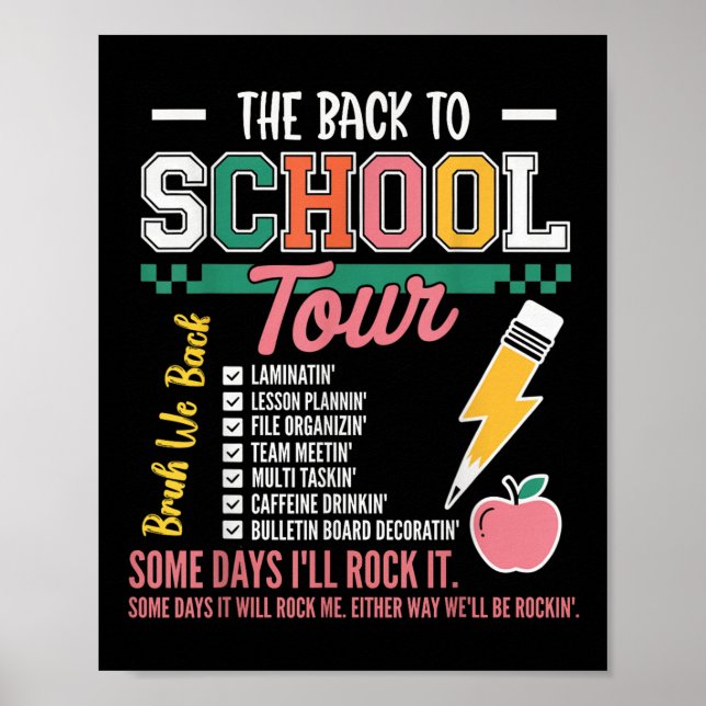 Retro Blixt Abcd Tillbaka Till Skolan Turné Teac Poster (Framsidan)