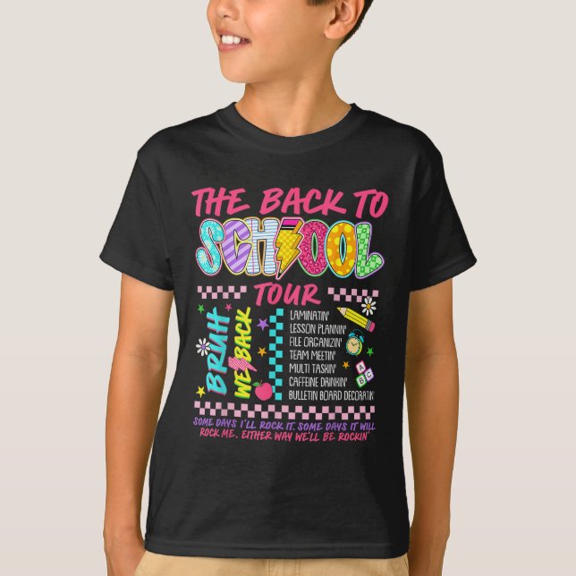 Retro Blixt Abcd Tillbaka Till Skolan Turné Teac T Shirt (Framsida)