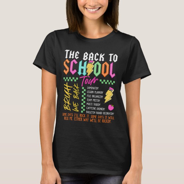 Retro Blixt Abcd Tillbaka Till Skolan Turné Teac T Shirt (Framsida)