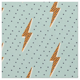 Retro Blixt åska flash blå prickig  Tyg