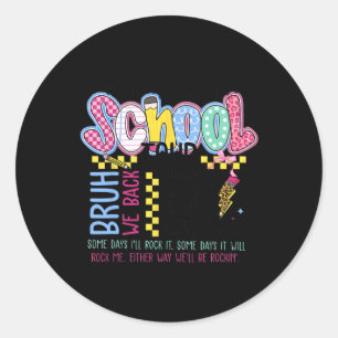Retro Blixt Tillbaka Till Skolan Turné Lärare K Runt Klistermärke