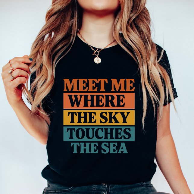 Retro Block “Sky Touches the Sea”, Summer Vacation T Shirt (Skapare uppladdad)