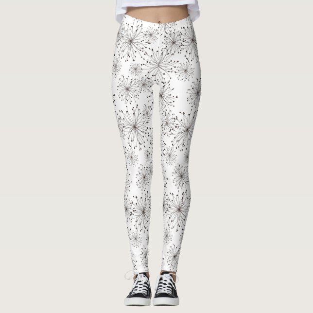 Retro blom- bakgrund leggings (Framsida)