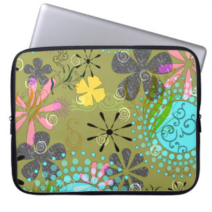Retro blom- bärbar datordatorsleeve laptop sleeve