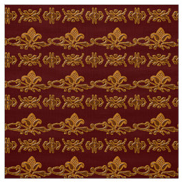 Retro blom- barocka Burgundy Tyg