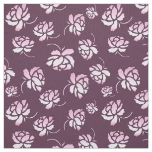 retro blom- burgundy modell tyg