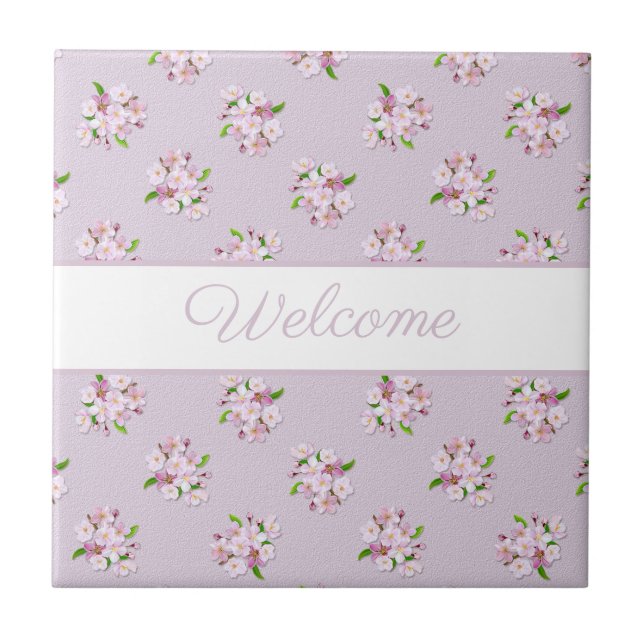retro blom- nätt mönster kakelplatta (Framsidan)