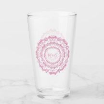 Retro blom- rosa Mandala. Monogram.