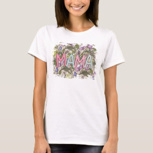 Retro-blomma från mamma till mamma t shirt