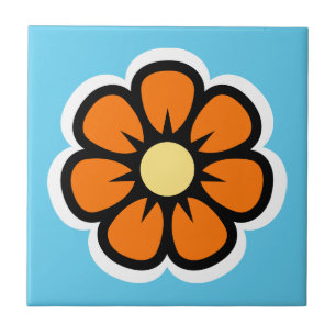 Retro blomma kakelplatta