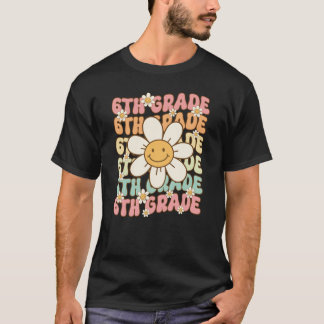Retro blomma kompis 6:e klass t shirt