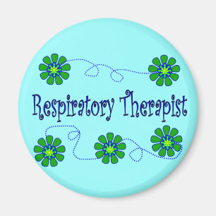 Retro blommadesign för respiratorisk terapeut magnet