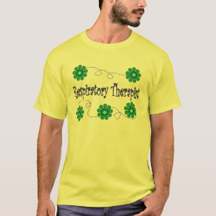 Retro blommadesign för respiratorisk terapeut tee