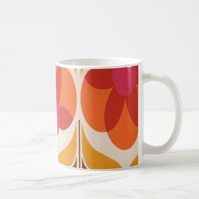 Retro blommadesign kaffemugg (Höger)