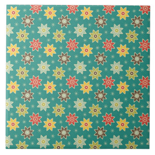 Retro blommamönster för 70-tal kakelplatta