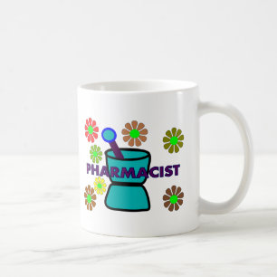 Retro blommaT-tröja & gåvor "för Pharmacist" Kaffemugg