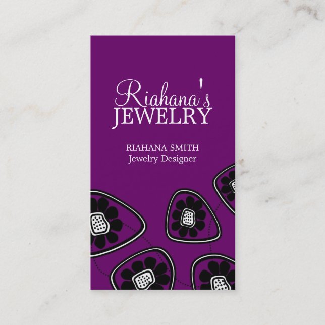 Retro blommavisitkortar visitkort (Framsida)