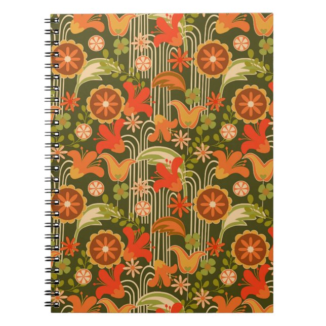 Retro blommig -  anteckningsbok (Framsidan)