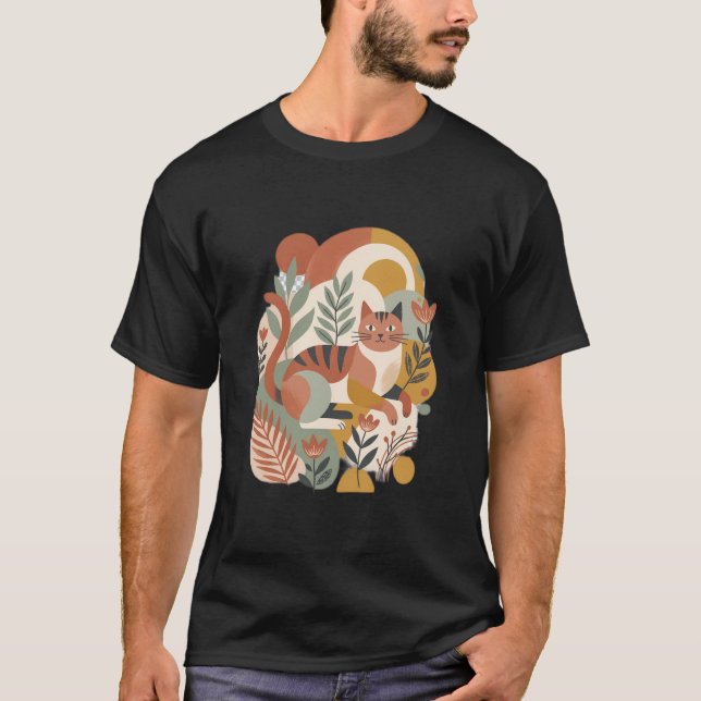Retro blommig boho-konst t-shirt (Framsida)