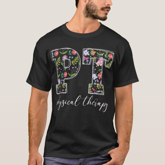 Retro Blommig Fysioterapi PT Full Potential T Shirt (Framsida)