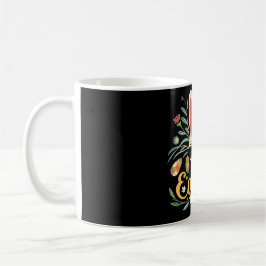 Retro Blommig Glad Påsk Kanin Boho Vår Kaffemugg