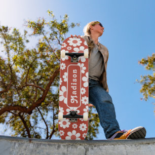 Retro Blommig Namn Mini Skateboard Bräda 18,5 Cm
