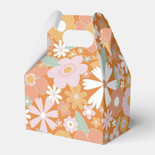 Retro blommig orange rosa födelsedag presentaskar