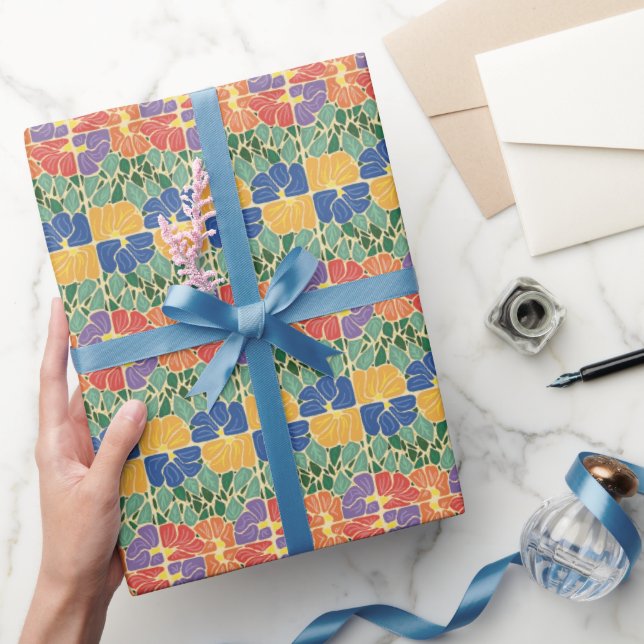 Retro Blommig Presentpapper (Gifting)