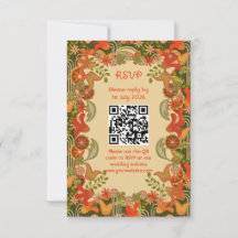 Retro blommig - RSVP-kort
