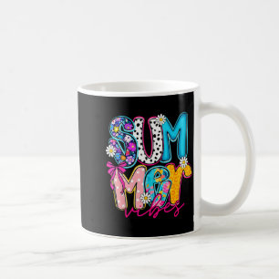 Retro blommig sommarstämning familj strand semeste kaffemugg