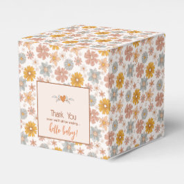Retro Blommig Söt Bebis Baby Shower Tacksamhetspre Presentaskar