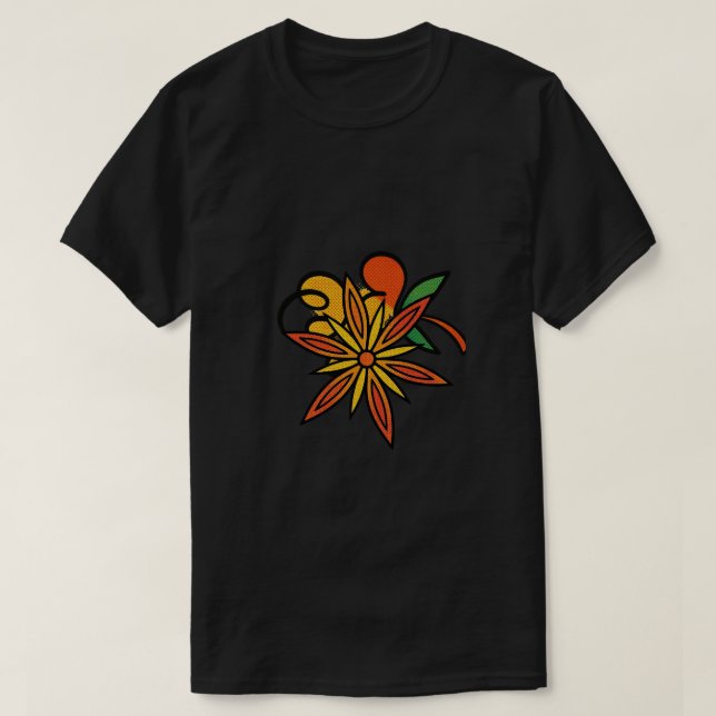 Retro blommig t-shirt (Design framsida)