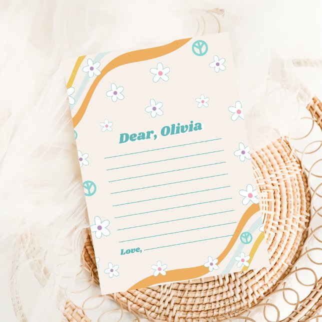 Retro Blommig Tids Kapsel Notis Meddelande Kort (Skapare uppladdad)