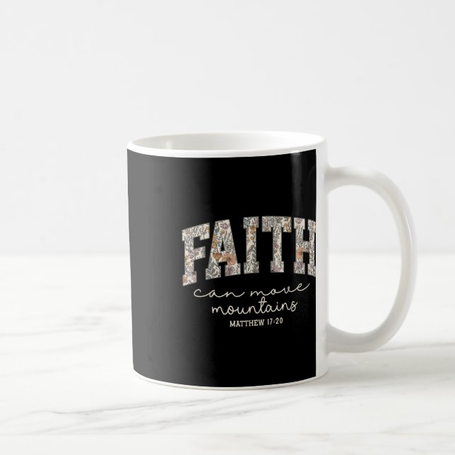 Retro Blommig Tro Kan Flytta Berg Religiös Krist Kaffemugg (Höger)