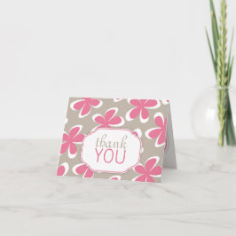 Retro blommiga rosa & khaki anpassade tackkort